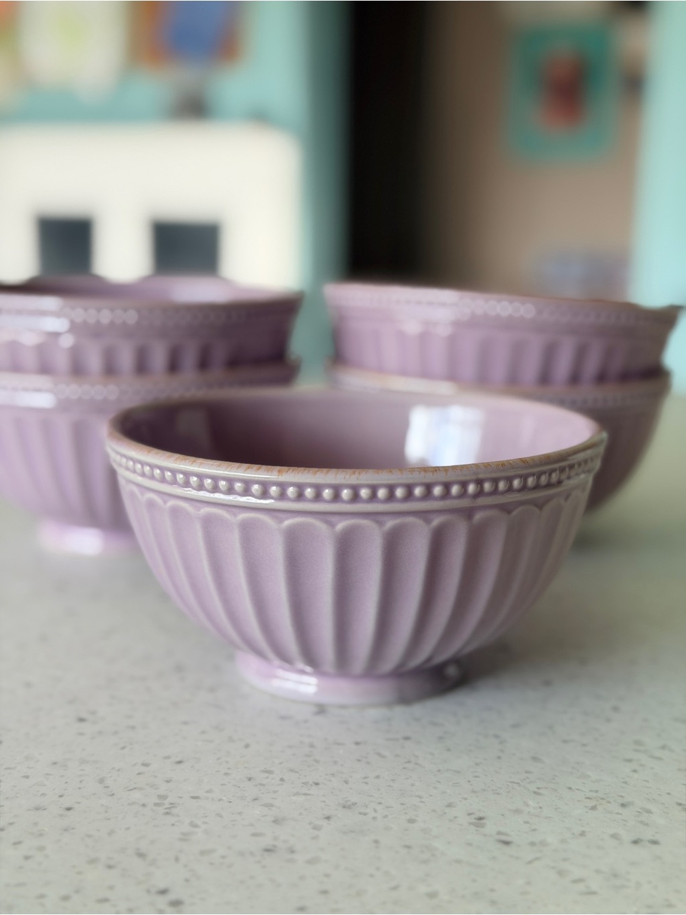 Lenox Lavender Scalloped Ceramic Bowl - Set of 5